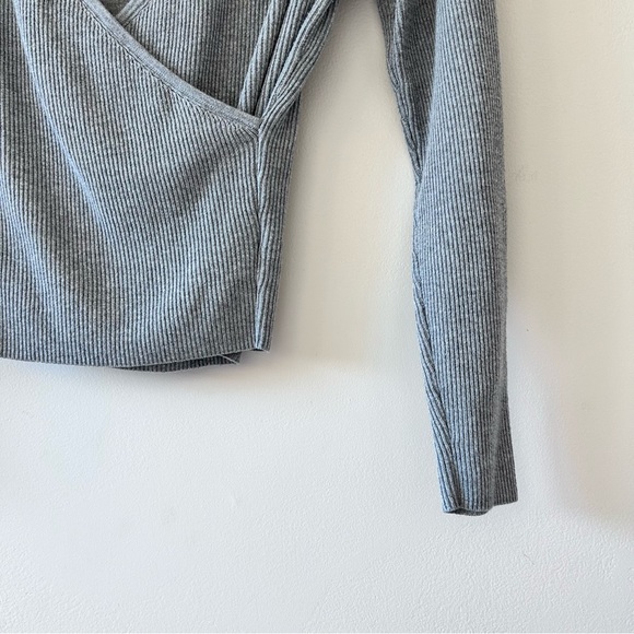LEITH | Ribbed Crossover Long-Sleeve Sweater - Picture 4 of 4